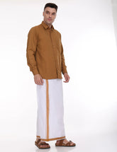 Brown-shirt-with-matching-dhoti